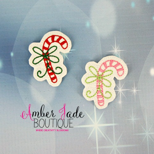 Candy Cane with Bow *Glitter*  (MC)