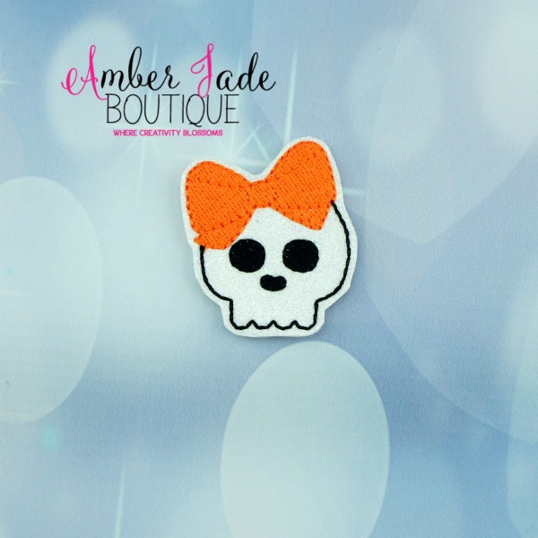 Glitter Skull with Bow (EF)